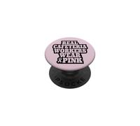 Les Vrais Travailleurs de la cafétéria Portent Une Sensibilisation Rose au Cancer du Sein PopSockets PopGrip Adhésif