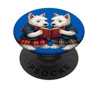 Les West Highland Terriers passent la nuit à lire de la poésie PopSockets PopGrip Adhésif