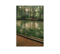 Les Yerres, Effet de Pluie-Gustave Caillebotte - Décoration murale - Poster sur toile - Affiches d'œuvres d'art pour décoration de chambre à coucher - 20,3 x 30,5 cm