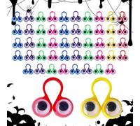 Les Yeux de Marionnettes à Doigt - 50 Pièces des Anneaux Jouets avec Yeux Qui Bougent,Set de Marionnettes à Doigt en 6 Couleurs Cadeaux de Fête Anneaux pour Les Garçons et Filles