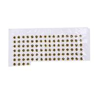 Les Yeux de pêche au Poisson Yeux 100pcs 4 mm 3D Rond Doux léger léger Accessoires de pêche de Bricolage Durable pour Les leurres de pêche à l'eau salée d'eau Douce Artisanat (Or)