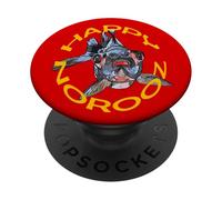 Les Yeux écarquillés souhaitent Un Joyeux Poisson Rouge de Norooz PopSockets PopGrip Adhésif