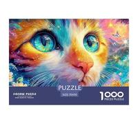 Les Yeux Vivants du Chat reflètent Un Monde Magique Puzzle De 1000 Pièces Pet Chat Mignon Amusement De Jeu d'esprit pour Adultes Et Enfants 70x50cm/1000pcs