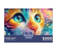 Les Yeux Vivants du Chat reflètent Un Monde Magique Puzzle De 1000 Pièces Pet Chat Mignon Éducatif Et De Défiant, Cadeau pour Tous 38x26cm/1000pcs