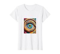 Les Yeux voient Demain T-Shirt Graphique avec Valeur, Femme, Blanc, L