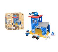 LES ZAMIS EN BOIS-Coffre commissariat de police en bois Les Zamis Bois -22 cm