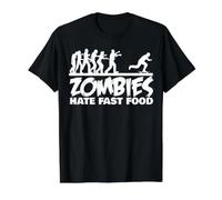 Les Zombies du Skateboard détestent la Restauration Rapide T-Shirt Graphique avec Valeur, Homme, Noir, M
