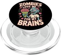 Les zombies m'aiment pour mon cerveau Halloween PopSockets PopGrip pour MagSafe