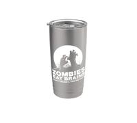 Les zombies mangent des cerveaux Gobelet isotherme en acier inoxydable double paroi