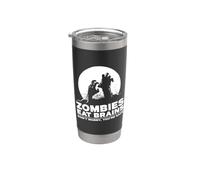 Les zombies mangent des cerveaux Gobelet isotherme en acier inoxydable double paroi
