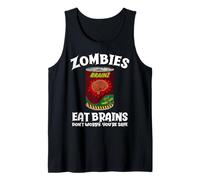 Les Zombies mangent des Cerveaux, ne Vous inquiétez Pas ! Sarcastic Zombie Halloween Débardeur