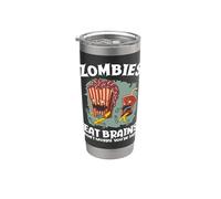 Les zombies mangent des cerveaux, ne vous inquiétez pas ! Sarcastic Zombie Halloween Gobelet isotherme en acier inoxydable double paroi