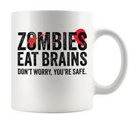 Les Zombies Mangent Des Cerveaux. Ne Vous Inquiétez Pas, Vous Êtes En Sécurité. (Sarcasme) Tasse À Café Avec Poignée Tasse Porcelaine Tasses 330Ml Pour Lait Thé Chocolat Chaud