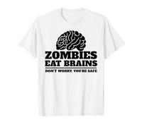 Les Zombies mangent des Cerveaux T-Shirt Graphique avec Valeur, Homme, Blanc, M