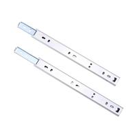 LESANGBAIHUODIAN Guide de rail de tiroir adapté à une largeur de 27mm, plateau de clavier de bureau d'ordinateur, deux glissières, boule muette, Rail à 2 sections(16 inches)