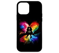 Lesbian Girls Kissing on Tree Branch Rainbow Silhouette Coque pour iPhone 12 Mini