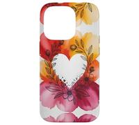 Lesbian Pride Colors Watercolor Floral Heart Flowers Whimsy Coque pour iPhone 14 Pro