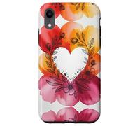 Lesbian Pride Colors Watercolor Floral Heart Flowers Whimsy Coque pour iPhone XR