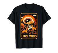 Lesbian Pride Month Love remporte le prix LGBTQ+ pour femmes rétro T-Shirt