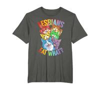 Lesbians Eat What Cat Funny Humour LGBTQ Pride Flag Lesbian T-Shirt
