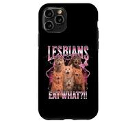 Lesbians Eat What Funny Cat Gay Pride LGBTQ Pun Hommes Femmes Coque pour iPhone 11 Pro