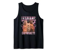 Lesbians Eat What Funny Cat Gay Pride LGBTQ Pun Hommes Femmes Débardeur