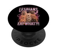 Lesbians Eat What Funny Cat Gay Pride LGBTQ Pun Hommes Femmes PopSockets PopGrip Adhésif