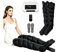 LESBJFDM Bottes de Pressothérapie 6 Chambres, Drainage Lymphatique Jambes et Ventre, Masseur à Compression d'air pour Circulation Sanguine, Soulager Douleur et Récupération Musculaire à la Maison