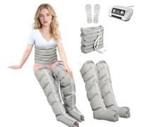 LESBJFDM Bottes de Pressothérapie - Appareil de Pressothérapie Jambes avec Drainage Lymphatique Jambes Intégré, 6 Chambres pour Massage, Décongestion et Confort Optimal