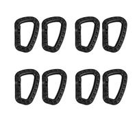 l'escalade, 8X Mousqueton Outil de dégaine Clip Molle Sangle Sangle Boucle Sac à Dos extérieur Verrouillage Pression Sac d'escalade Camp Fermoir Crochet Suspension Tactique(8X Black)