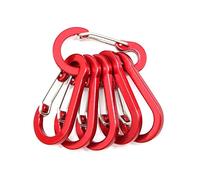 l'escalade, Lot de 6 mousquetons en Alliage d'aluminium, Crochets Voyage, Boucle à Ressort sécurité, Porte-clés, Camping, Escalade, Survie, Accessoires d'utilisation Quotidienne(6pcs Red)