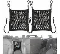 Lescars 2 filets de rangement élastiques pour dossier de siège automobile - 30 x 28 cm