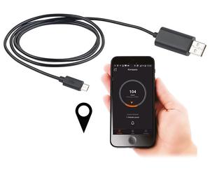 Lescars Câble avec bluetooth pour géolocalisation par application - Micro USB