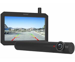Lescars Caméra de recul sans fil solaire avec moniteur