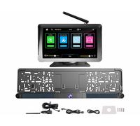 Lescars Caméra de recul solaire sans fil écran compatible CarPlay/Android Auto PA-755