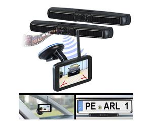 Lescars Caméra de recul solaire sans fil Full HD PA-600 avec moniteur et caméra frontale