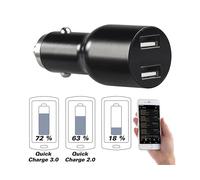 Lescars Chargeur USB allume-cigare & adaptateur pour application carnet de route avec Quick Charge 3.0