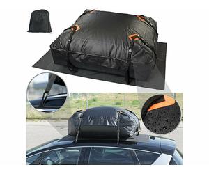 Lescars Coffre de toit souple en toile de bâche étanche 425 L avec tapis