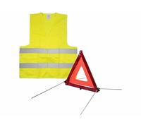 Lescars Kit de sécurité voiture avec gilet jaune et triangle de signalisation