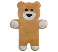 LESCHI Coussin chauffant - Bouillotte micro-ondes 10 compartiments - Animal : l’ourson teddy blanc avec cœur - Bouillotte graines de blé bio souple - Idéal pour se réchauffer en hiver et le ventre