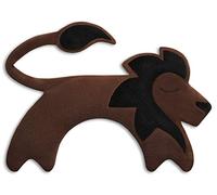 LESCHI Coussin chauffant - Bouillotte micro-ondes - Animal : lion marron - Bouillotte graines de blé bio souple - Idéal pour se réchauffer en hiver et tensions au niveau cou, épaules, nuque