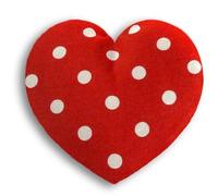 LESCHI Coussin chauffant - Bouillotte micro-ondes - cœur rouge à pois - Bouillotte graines de blé bio souple - Idéal pour réchauffer le ventre et en cas de coliques - pour enfants et bébés
