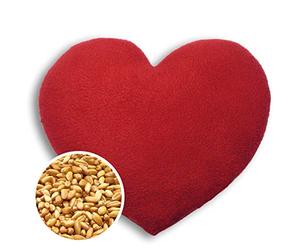 LESCHI Coussin chauffant - Bouillotte micro-ondes - cœur rouge - Bouillotte graines de blé bio souple - Idéal pour se réchauffer en hiver et pour apaiser le ventre