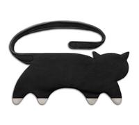 LESCHI Coussin chauffant micro-ondes en coton 100% bio, 10 compartiments, Chat noir, Bouillotte graines de blé 100% bio, Bouillotte micro-ondes idéale pour soulager les douleurs menstruelles