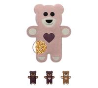 LESCHI Coussin chauffant micro-ondes en coton 100% bio, 10 compartiments, rose avec cœur, Bouillotte graines de blé 100% bio, Bouillotte micro-ondes idéale pour soulager les douleurs menstruelles