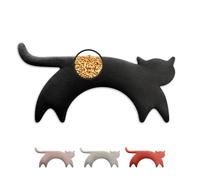LESCHI Coussin chauffant micro ondes en coton 100% bio, Chat noir, Bouillotte graines de blé 100% bio, Bouillotte micro-ondes idéale pour réchauffer cervicale, épaules, cou, nuque