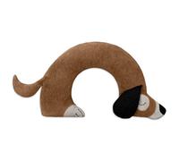 LESCHI Coussin chauffant micro ondes en coton 100% bio, Chien brun doré, Bouillotte graines de blé 100% bio, Bouillotte micro-ondes idéale pour réchauffer cervicale, épaules, cou, nuque