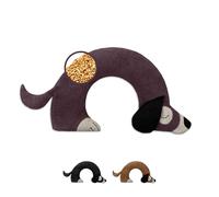 LESCHI Coussin chauffant micro ondes en coton 100% bio, Chien violet, Bouillotte graines de blé 100% bio, Bouillotte micro-ondes idéale pour réchauffer cervicale, épaules, cou, nuque