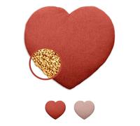 LESCHI Coussin chauffant micro ondes en coton 100% bio, Cœur rouge, Bouillotte graines de blé 100% bio, Bouillotte micro-ondes idéal pour se réchauffer en hiver et pour apaiser le ventre