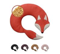 LESCHI Coussin chauffant micro ondes en coton 100% bio, Renard rouge, Bouillotte graines de blé 100% bio, Bouillotte micro-ondes idéale pour réchauffer cervicale, épaules, cou, nuque